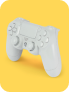 Control blanco con botones negros de ps4