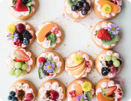 Cupcakes adornados con frutas