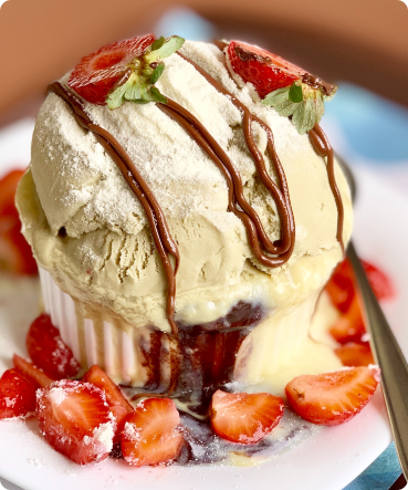 Fresas con helado